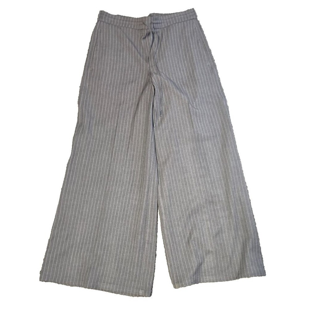 SImply Vera Vera Wang Gray Pinstripe Pants Wide Leg Career Size Large